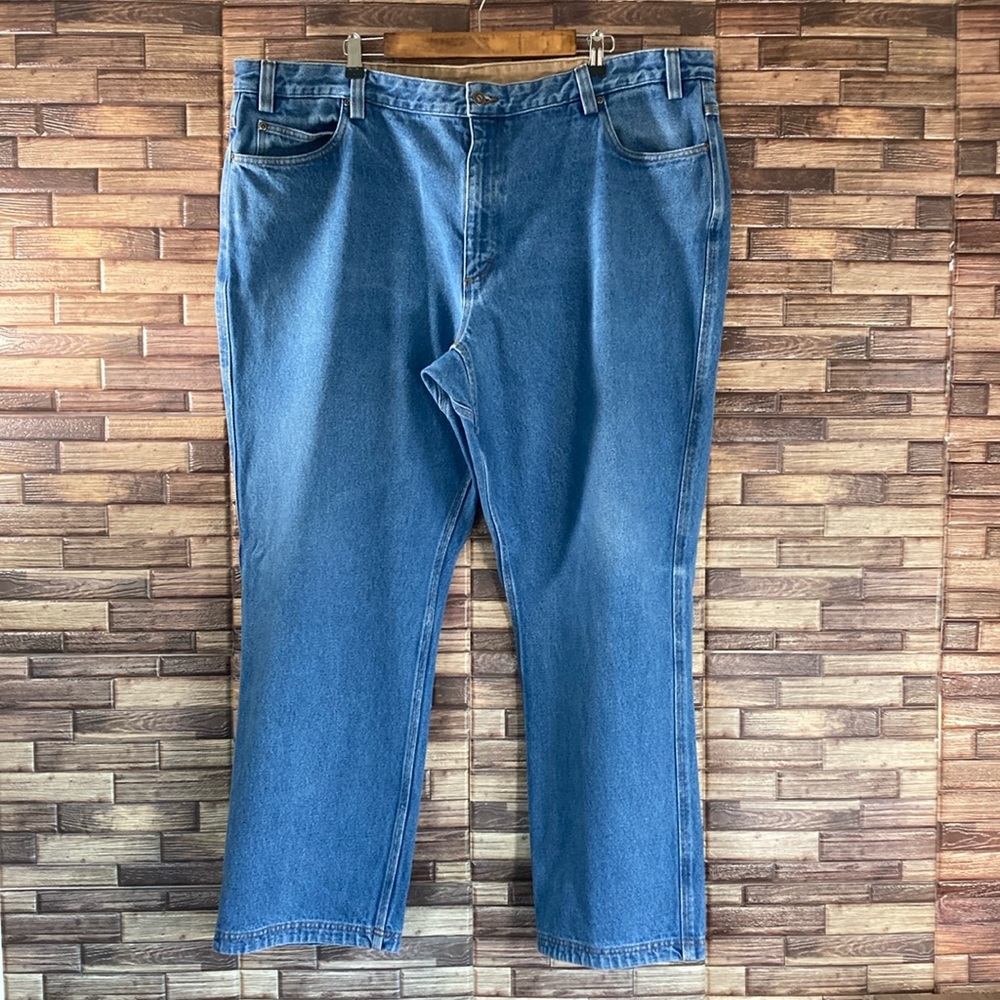 Mens EUC Duluth Trading Co Relaxed Fit Blue Jeans Size 46x31